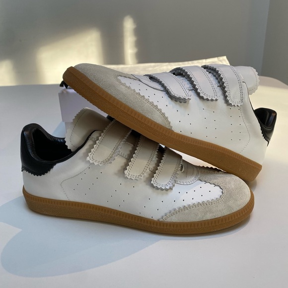 Isabel Marant Beth Sneaker in White/Black/Gum Sole sz 41 New in Box - Picture 8 of 9